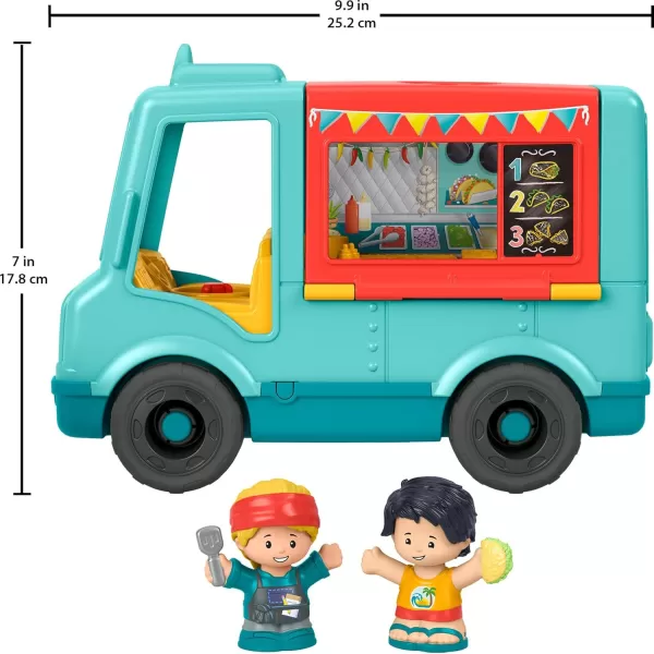 FisherPrice Little People Musical Toddler Toy Serve It Up Food Truck Vehicle with 2 Figures for Pretend Play Kids Ages 1 Years