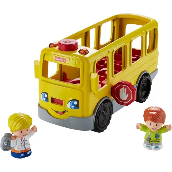 FisherPrice Little People Musical Toddler Toy Sit with Me School Bus with Lights Sounds ampamp 2 Figures for Pretend Play Kids Ages 1 Years