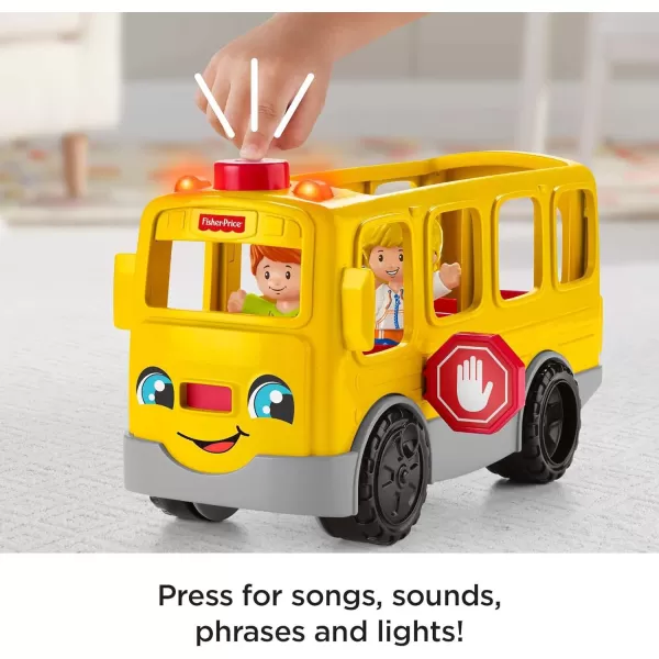 FisherPrice Little People Musical Toddler Toy Sit with Me School Bus with Lights Sounds ampamp 2 Figures for Pretend Play Kids Ages 1 Years