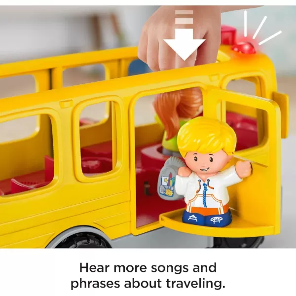 FisherPrice Little People Musical Toddler Toy Sit with Me School Bus with Lights Sounds ampamp 2 Figures for Pretend Play Kids Ages 1 Years