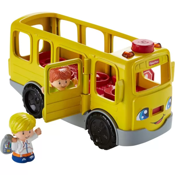 FisherPrice Little People Musical Toddler Toy Sit with Me School Bus with Lights Sounds ampamp 2 Figures for Pretend Play Kids Ages 1 Years