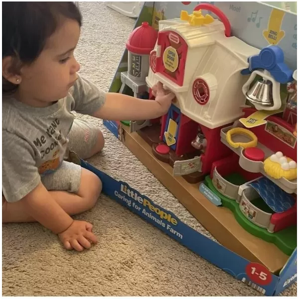 FisherPrice Little People Toddler Learning Toy Caring for Animals Farm Electronic Playset for Preschool Pretend Play Kids Ages 1 YearsStandard