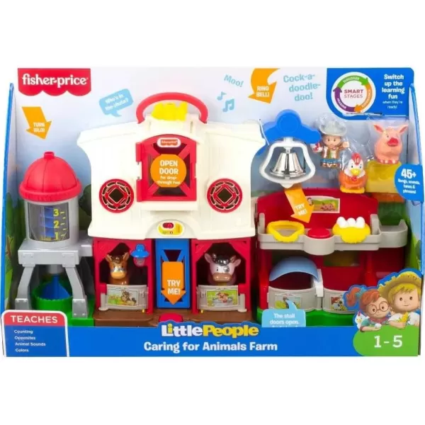 FisherPrice Little People Toddler Learning Toy Caring for Animals Farm Electronic Playset for Preschool Pretend Play Kids Ages 1 YearsStandard