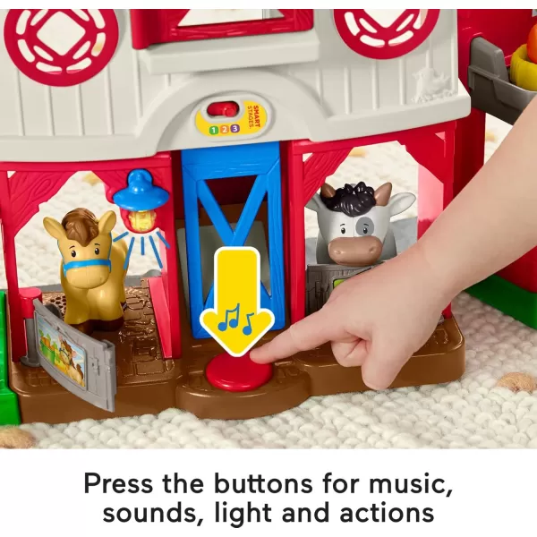 FisherPrice Little People Toddler Learning Toy Caring for Animals Farm Playset with Smart Stages for Pretend Play Kids Ages 1 years