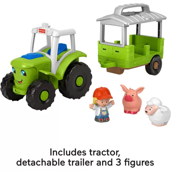 FisherPrice Little People Toddler Toy Caring for Animals Tractor Farm Vehicle with Music ampamp Figures for Preschool Pretend Play Kids Ages 1 Years