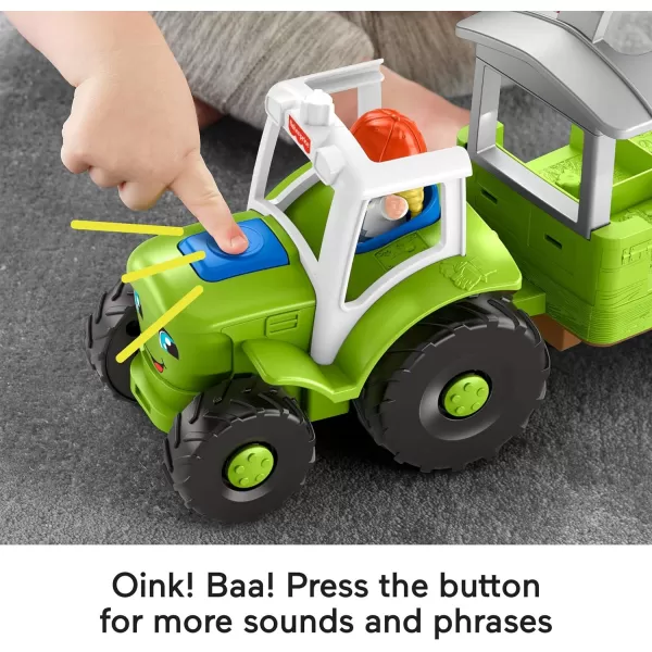 FisherPrice Little People Toddler Toy Caring for Animals Tractor Farm Vehicle with Music ampamp Figures for Preschool Pretend Play Kids Ages 1 Years