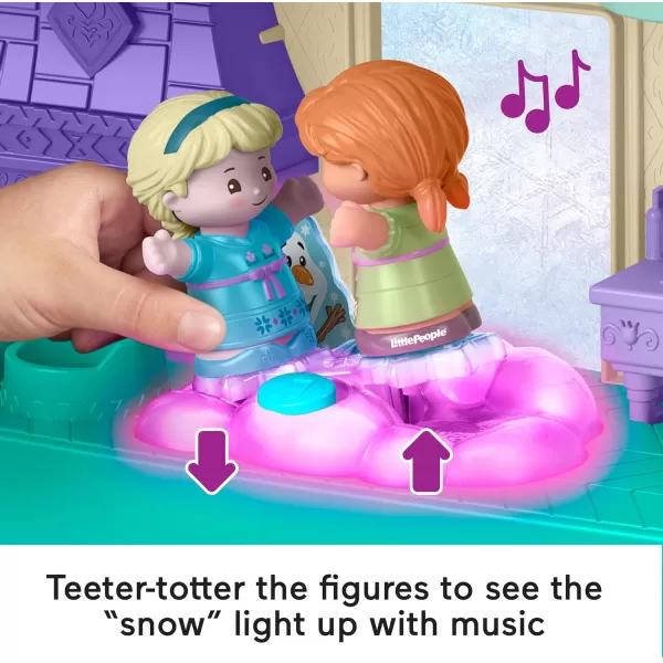 FisherPrice Little People Toddler Toy Disney Frozen Arendelle Castle Playset with Lights Sounds Anna ampamp Elsa Figures for Pretend Play Ages 18 Months