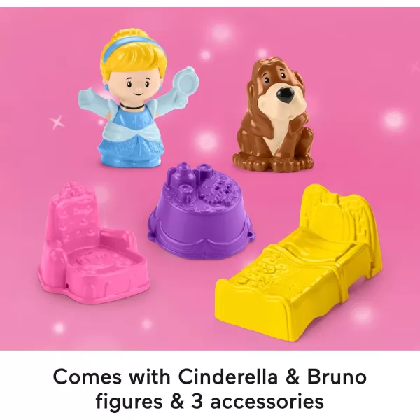 FisherPrice Little People Toddler Toy Disney Princess Cinderella OnTheGo Playset with Figures for Pretend Play Kids Ages 18 Months