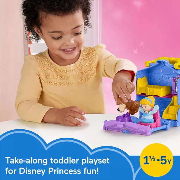FisherPrice Little People Toddler Toy Disney Princess Cinderella OnTheGo Playset with Figures for Pretend Play Kids Ages 18 Months