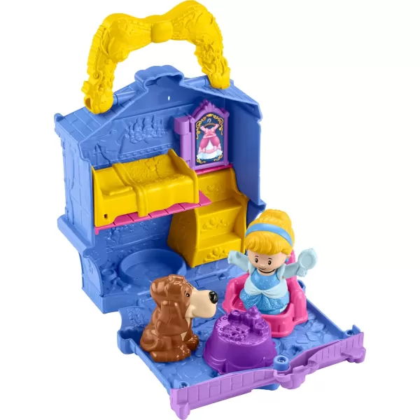 FisherPrice Little People Toddler Toy Disney Princess Cinderella OnTheGo Playset with Figures for Pretend Play Kids Ages 18 Months