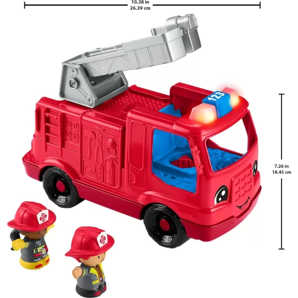 FisherPrice Little People Toddler Toy Fire Truck Musical PushAlong Vehicle with 2 Figures for Pretend Play Ages 1 Years