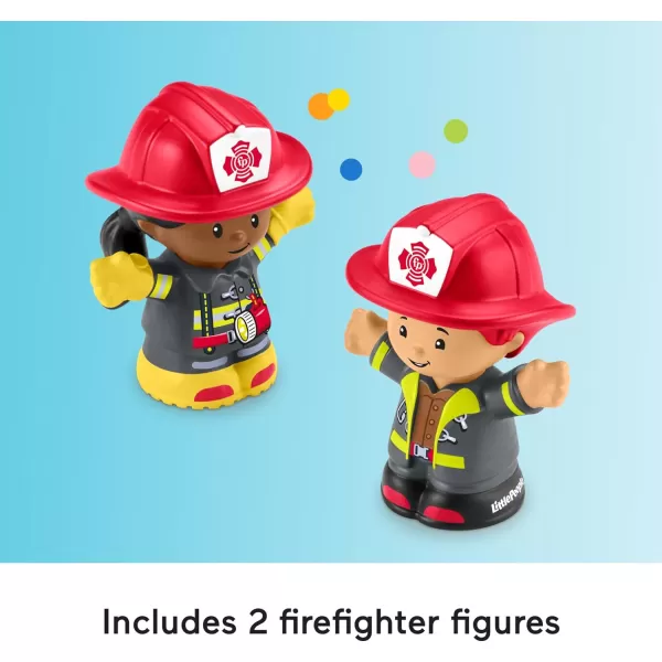 FisherPrice Little People Toddler Toy Fire Truck Musical PushAlong Vehicle with 2 Figures for Pretend Play Ages 1 Years