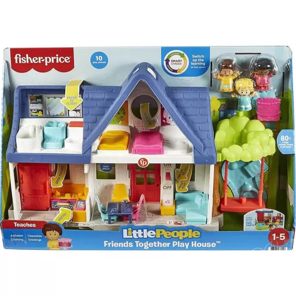 FisherPrice Little People Toddler Toy Friends Together Play House Learning Playset with 10 Pieces for Preschool Pretend Play Kids Ages 1 YearsPlayset