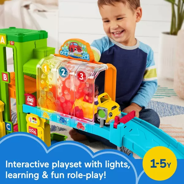 FisherPrice Little People Toddler Toy LightUp Learning Garage Playset with Smart Stages Car ampamp Ramp for Pretend Play Kids Ages 1 YearsSimplified Packaging