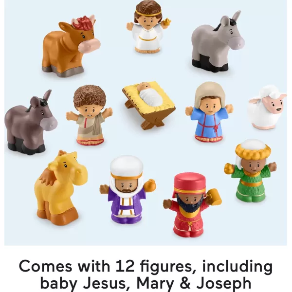 FisherPrice Little People Toddler Toy Nativity Set with Music Lights ampamp 18 Pieces for Christmas Pretend Play Kids Ages 1 Years