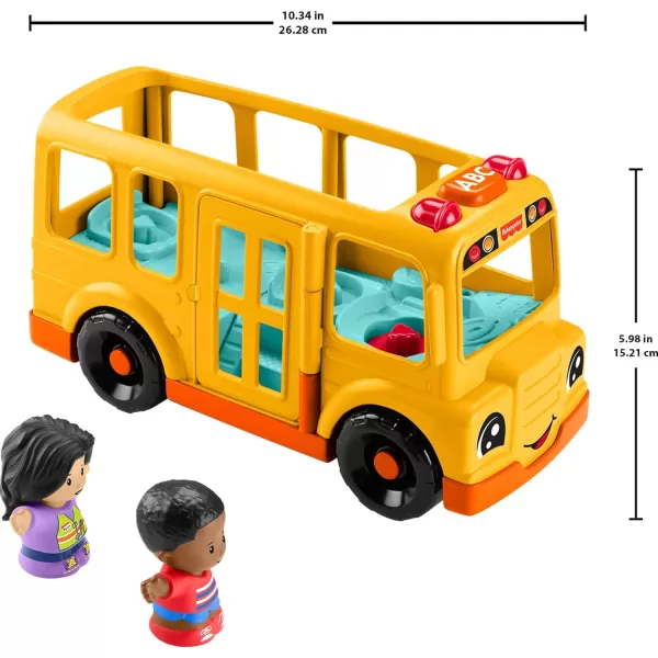 FisherPrice Little People Toddler Toy School Bus Musical PushAlong Vehicle with 2 Figures for Pretend Play Ages 1 YearsSchool Bus