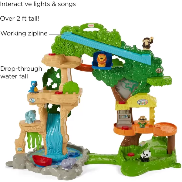 FisherPrice Little People Toddler Toy Share ampamp Care Safari 2Ft Tall Playset with Lights Sounds ampamp 7 Figures for Pretend Play Ages 1 years