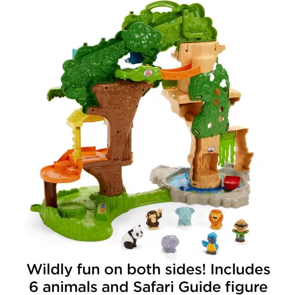 FisherPrice Little People Toddler Toy Share ampamp Care Safari 2Ft Tall Playset with Lights Sounds ampamp 7 Figures for Pretend Play Ages 1 years