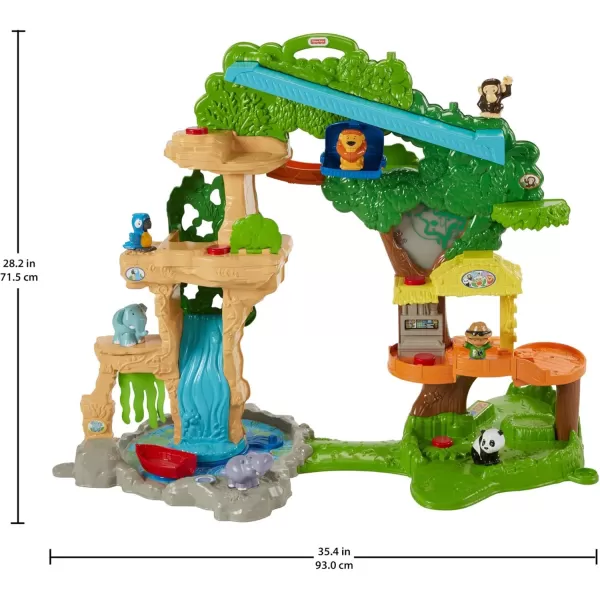 FisherPrice Little People Toddler Toy Share ampamp Care Safari 2Ft Tall Playset with Lights Sounds ampamp 7 Figures for Pretend Play Ages 1 years
