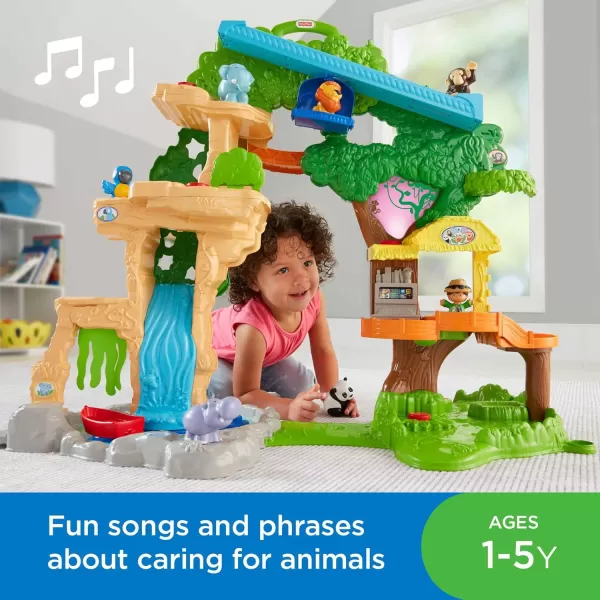 FisherPrice Little People Toddler Toy Share ampamp Care Safari 2Ft Tall Playset with Lights Sounds ampamp 7 Figures for Pretend Play Ages 1 years