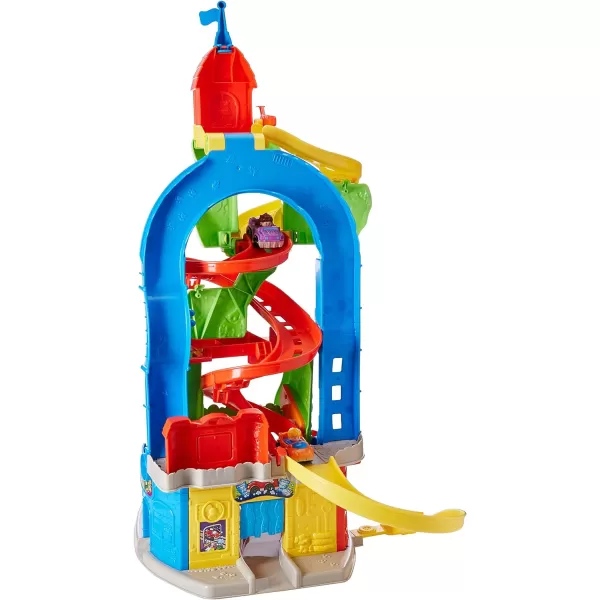 FisherPrice Little People Toddler Toy Sit n Stand Skyway Race Track Playset 34 Inches Tall 2 Cars for Pretend Play Kids Ages 18 MonthsStandard Packaging