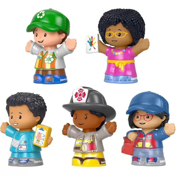 FisherPrice Little People Toddler Toys Community Heroes Figure Set with 5 Characters for Preschool Pretend Play Kids Ages 1 Years
