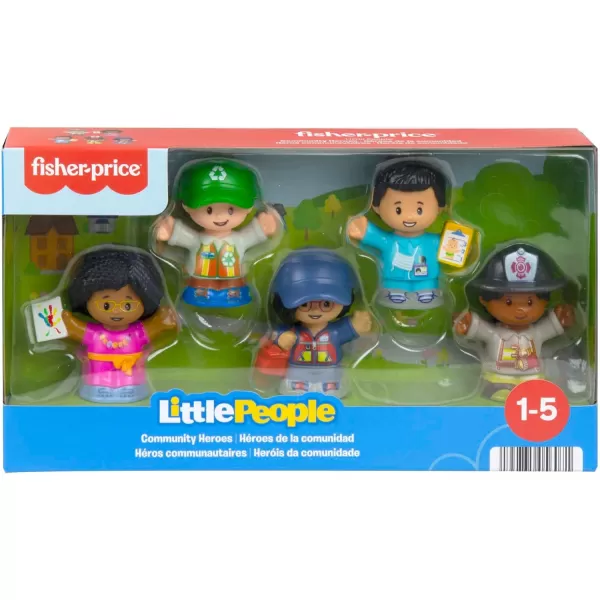 FisherPrice Little People Toddler Toys Community Heroes Figure Set with 5 Characters for Preschool Pretend Play Kids Ages 1 Years