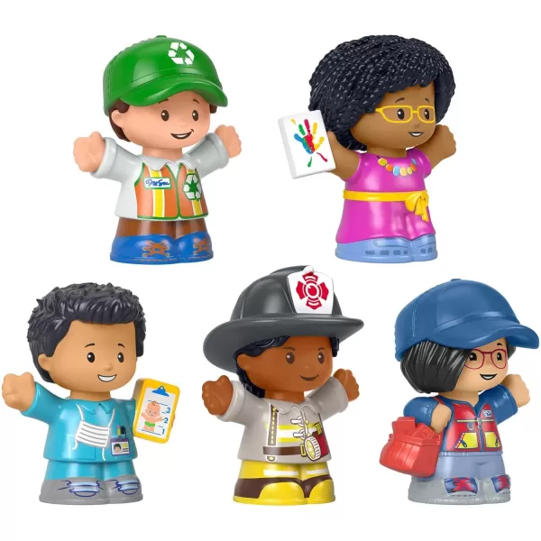 FisherPrice Little People Toddler Toys Community Heroes Figure Set with 5 Characters for Preschool Pretend Play Kids Ages 1 Years