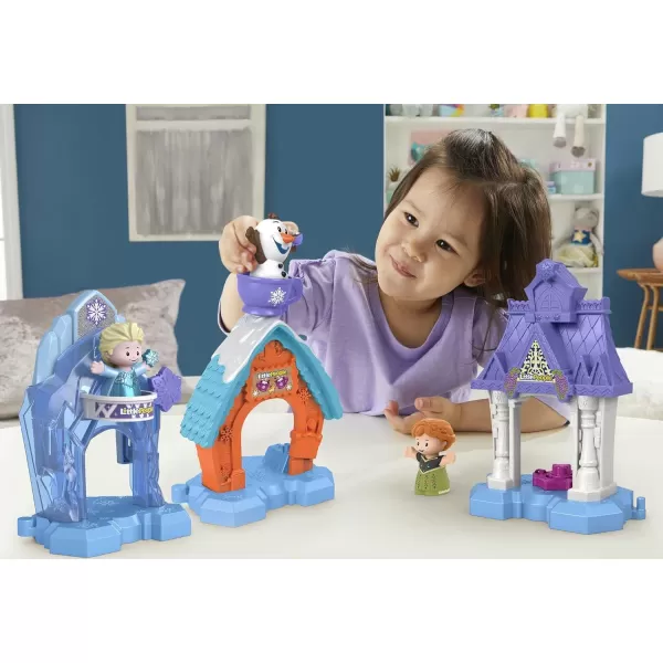 FisherPrice Little People Toddler Toys Disney Frozen Snowflake Village Playset with Anna Elsa ampamp Olaf for Ages 18 Months