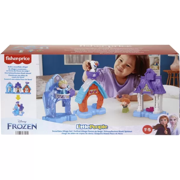 FisherPrice Little People Toddler Toys Disney Frozen Snowflake Village Playset with Anna Elsa ampamp Olaf for Ages 18 Months