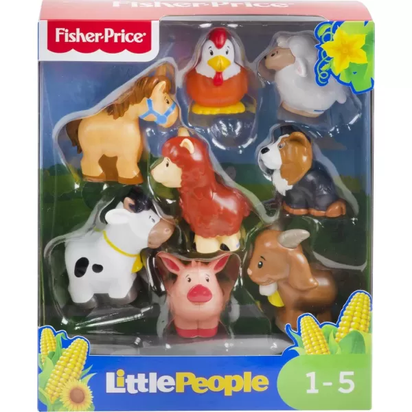 FisherPrice Little People Toddler Toys Farm Animal Friends 8Piece Figure Set for Pretend Play Ages 1 YearsAnimal Friends