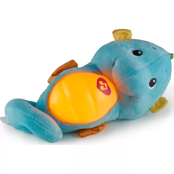 FisherPrice Musical Baby Toy Soothe ampamp Glow Seahorse Plush Sound Machine with Lights ampamp Volume Control for Newborns BlueBlue EasytoOpen Packaging