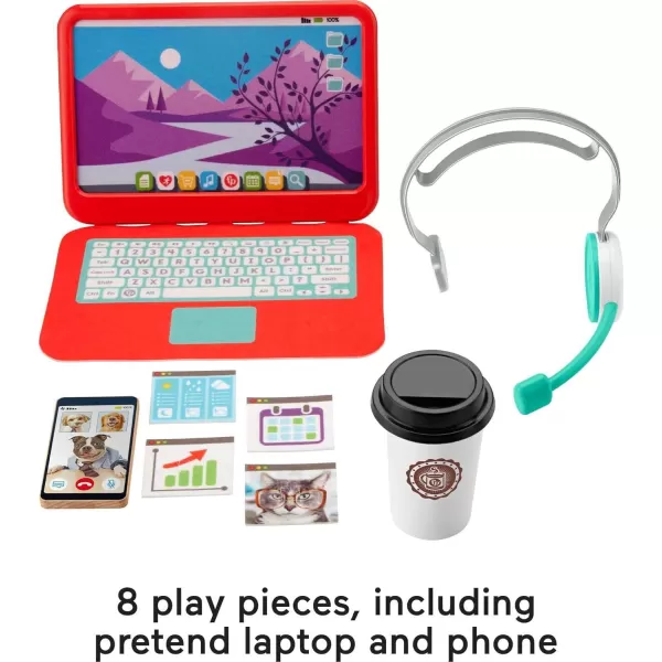 FisherPrice My Home Office pretend work station 8piece play set for preschool kids ages 3 years and up