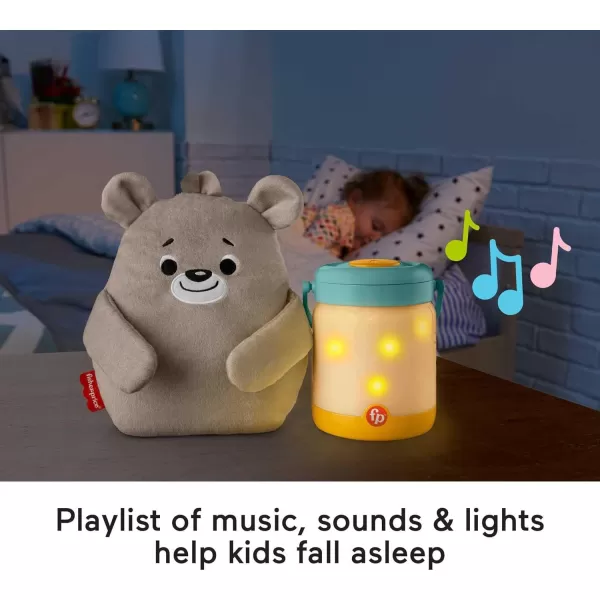 FisherPrice Newborn Toy Baby Bear ampamp Firefly Soother Plush Sound Machine with Detachable Toddler Night Light for Infants Ages 0 Months