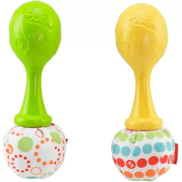 FisherPrice Newborn Toys Rattle n Rock Maracas 2 Soft Musical Instruments for Developmental Play Babies Ages 3 Months Green ampamp YellowGreenYellow Rattle