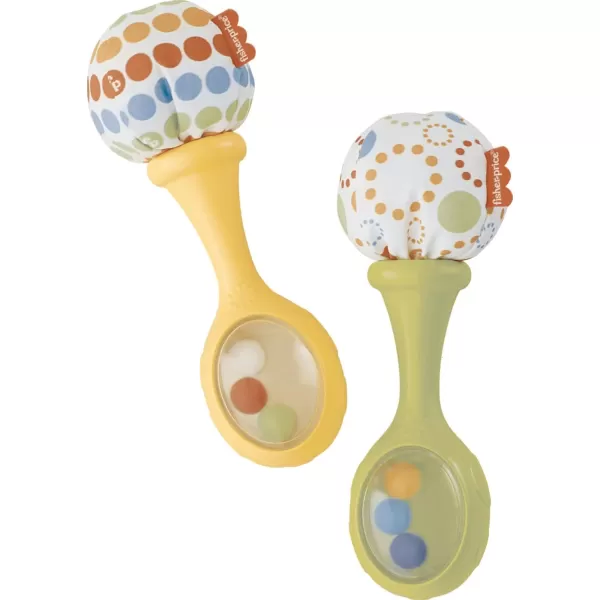 FisherPrice Newborn Toys Rattle n Rock Maracas 2 Soft Musical Instruments for Developmental Play Babies Ages 3 Months Green ampamp YellowGreenYellow Rattle