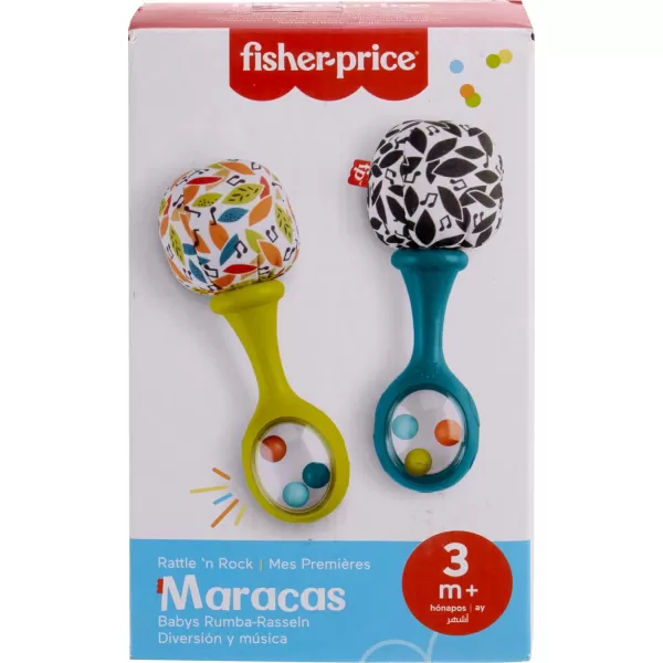 FisherPrice Newborn Toys Rattle n Rock Maracas 2 Soft Musical Instruments for Developmental Play Babies Ages 3 Months Green ampamp YellowNew  Neutral Colors