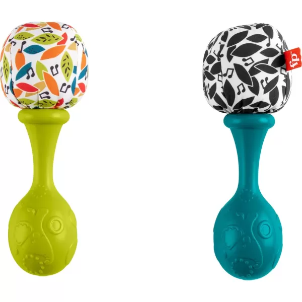 FisherPrice Newborn Toys Rattle n Rock Maracas 2 Soft Musical Instruments for Developmental Play Babies Ages 3 Months Green ampamp YellowNew  Neutral Colors