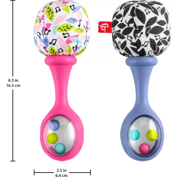 FisherPrice Newborn Toys Rattle n Rock Maracas 2 Soft Musical Instruments for Developmental Play Babies Ages 3 Months Green ampamp YellowNew  PinkPurple