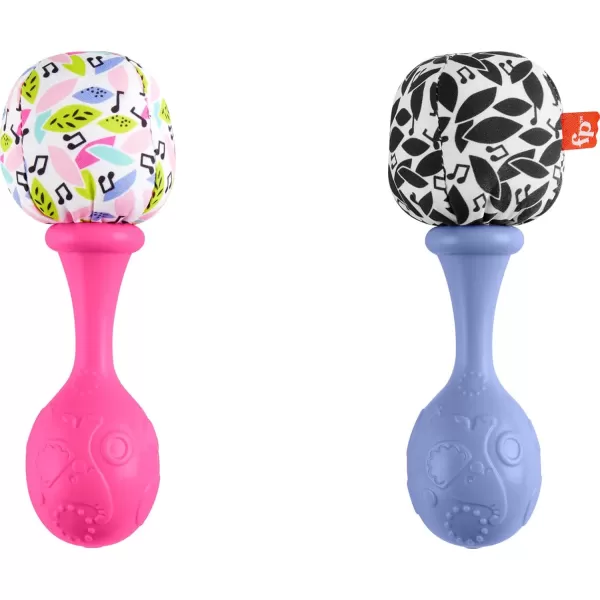FisherPrice Newborn Toys Rattle n Rock Maracas 2 Soft Musical Instruments for Developmental Play Babies Ages 3 Months Green ampamp YellowNew  PinkPurple