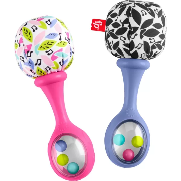 FisherPrice Newborn Toys Rattle n Rock Maracas 2 Soft Musical Instruments for Developmental Play Babies Ages 3 Months Green ampamp YellowNew  PinkPurple