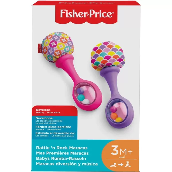 FisherPrice Newborn Toys Rattle n Rock Maracas 2 Soft Musical Instruments for Developmental Play Babies Ages 3 Months Green ampamp YellowRattle n Roll Maracas