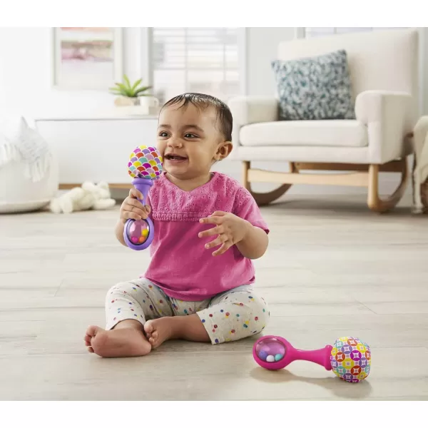FisherPrice Newborn Toys Rattle n Rock Maracas 2 Soft Musical Instruments for Developmental Play Babies Ages 3 Months Green ampamp YellowRattle n Roll Maracas