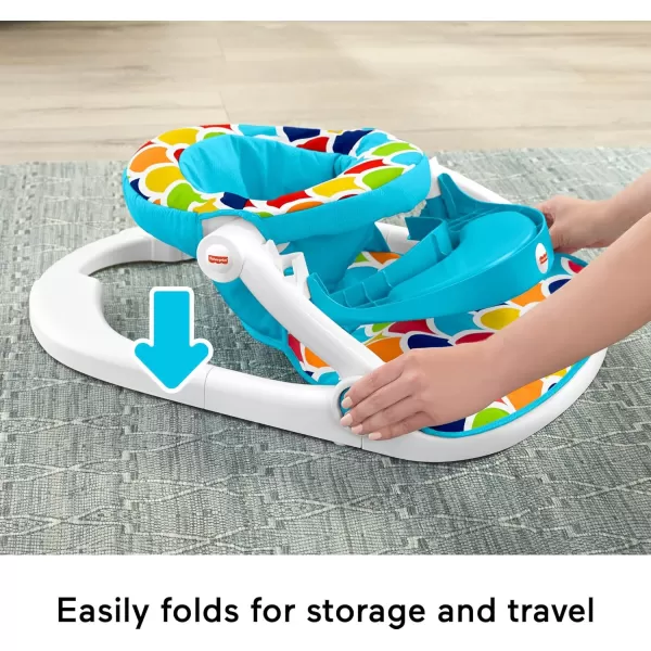FisherPrice Portable Baby Chair Deluxe SitMeUp Floor Seat with Removable Toys and Snack Tray Happy Hills