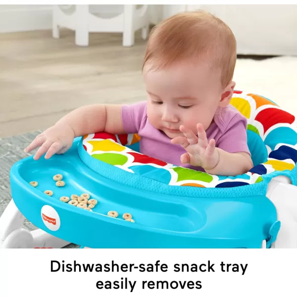 FisherPrice Portable Baby Chair Deluxe SitMeUp Floor Seat with Removable Toys and Snack Tray Happy Hills