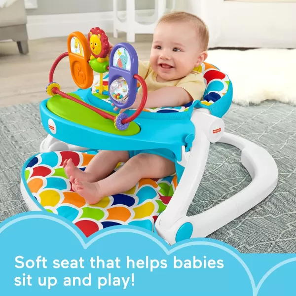FisherPrice Portable Baby Chair Deluxe SitMeUp Floor Seat with Removable Toys and Snack Tray Happy Hills