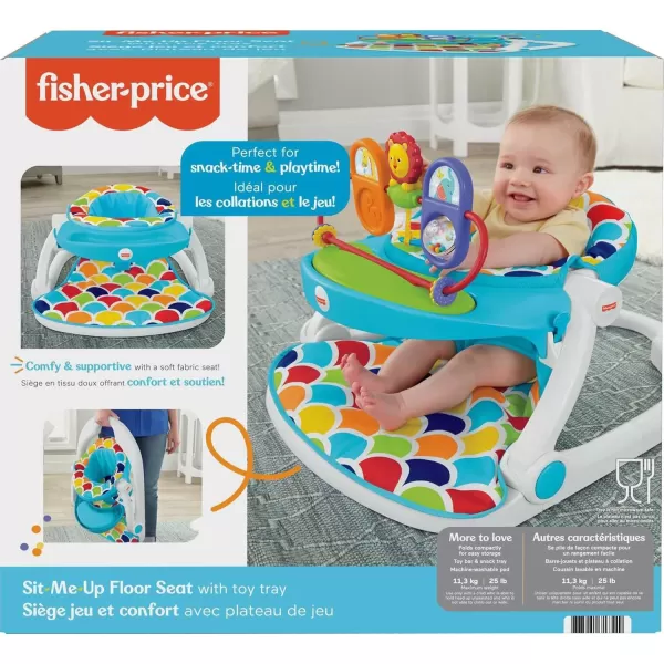 FisherPrice Portable Baby Chair Deluxe SitMeUp Floor Seat with Removable Toys and Snack Tray Happy Hills
