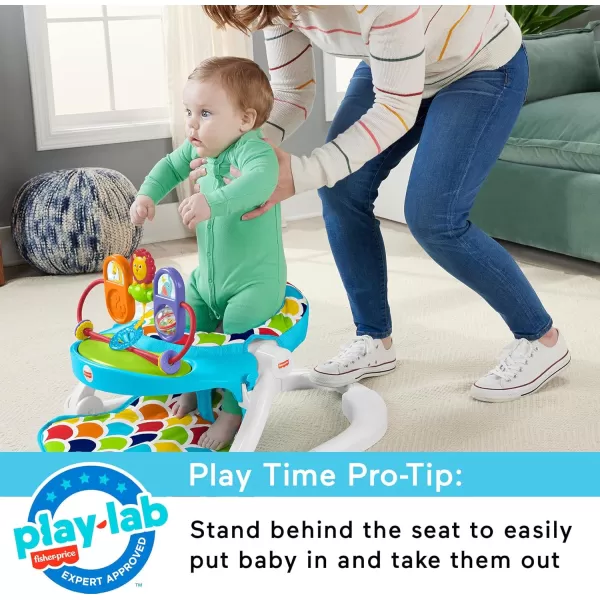 FisherPrice Portable Baby Chair Deluxe SitMeUp Floor Seat with Removable Toys and Snack Tray Happy Hills