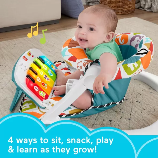 FisherPrice Portable Baby Chair Kick ampamp Play Deluxe SitMeUp Seat with Piano Learning Toy and Snack Tray for Infants to ToddlersBlue