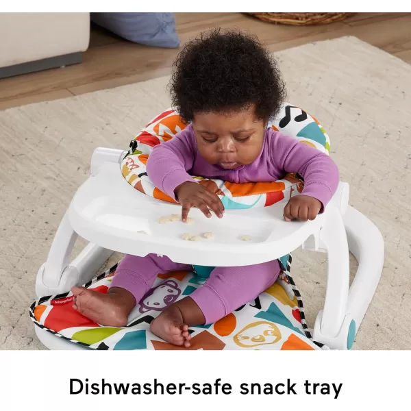 FisherPrice Portable Baby Chair Kick ampamp Play Deluxe SitMeUp Seat with Piano Learning Toy and Snack Tray for Infants to ToddlersBlue
